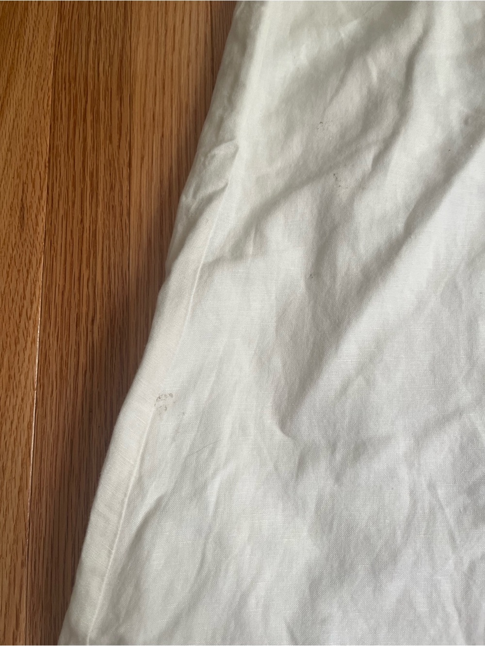 LOFT White Linen Blend Button Front Midi Skirt Large Coastal Euro Summer - Picture 3 of 10